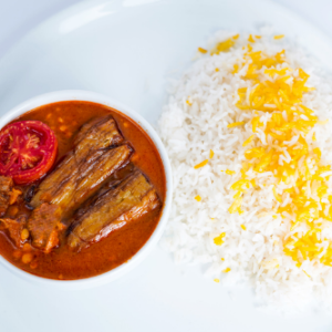 چلو خورشت قیمه بادمجان